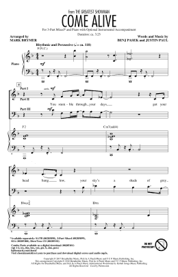 page one of Come Alive (from The Greatest Showman) (arr. Mark Brymer) (3-Part Mixed Choir)