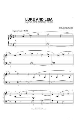 page one of Luke And Leia (from Star Wars: Return of the Jedi) (arr. Phillip Keveren) (Big Note Piano)