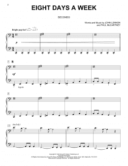 page one of Eight Days A Week (Piano Duet)