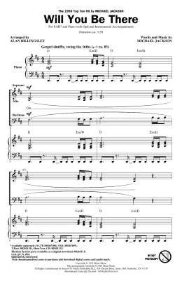 page one of Will You Be There (arr. Alan Billingsley) (SAB Choir)