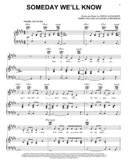 page one of Someday We'll Know (Piano, Vocal & Guitar Chords (Right-Hand Melody))