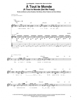 page one of A Tout Le Monde (A Tout Le Monde (Set Me Free)) (Guitar Tab)