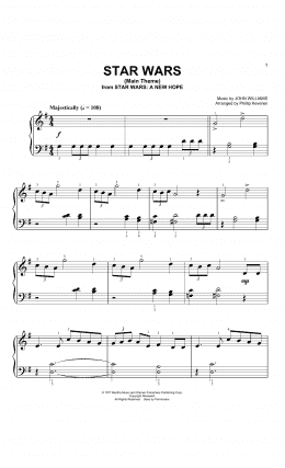page one of Star Wars Main Theme (arr. Phillip Keveren) (Big Note Piano)