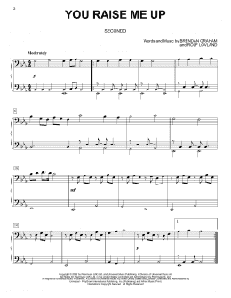 page one of You Raise Me Up (Piano Duet)