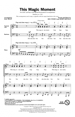 page one of This Magic Moment (arr. Mac Huff) (SAB Choir)