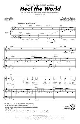 page one of Heal The World (Arr. Mac Huff) (SAB Choir)