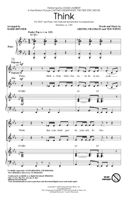 page one of Think (from Captain Underpants: The First Epic Movie) (Arr. Mark Brymer) (SSA Choir)