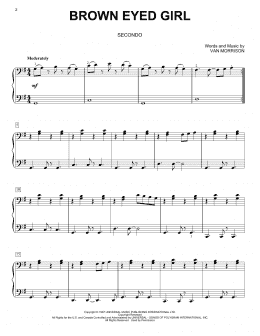 page one of Brown Eyed Girl (Piano Duet)