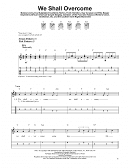page one of We Shall Overcome (Easy Guitar Tab)