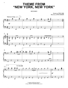 page one of Theme From "New York, New York" (Piano Duet)