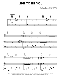page one of Like To Be You (Piano, Vocal & Guitar Chords (Right-Hand Melody))