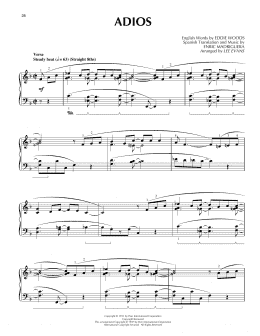 page one of Adios (Piano Solo)