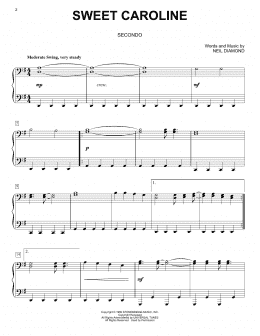 page one of Sweet Caroline (Piano Duet)