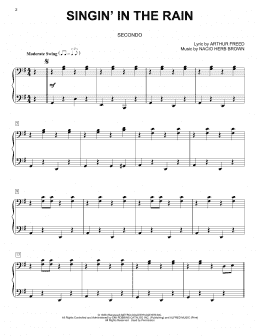page one of Singin' In The Rain (Piano Duet)
