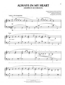 page one of Always In My Heart (Siempre En Mi Corazon) (Piano Solo)