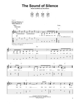page one of The Sound Of Silence (Easy Guitar Tab)