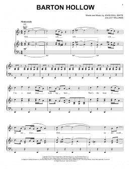 page one of Barton Hollow (Piano, Vocal & Guitar Chords (Right-Hand Melody))