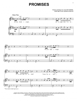 page one of Promises (Feat. Sam Smith) (Piano, Vocal & Guitar Chords (Right-Hand Melody))