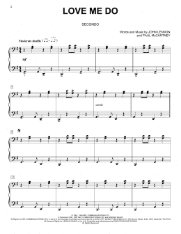 page one of Love Me Do (Piano Duet)