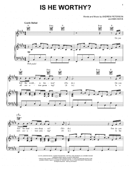page one of Is He Worthy? (Piano, Vocal & Guitar Chords (Right-Hand Melody))