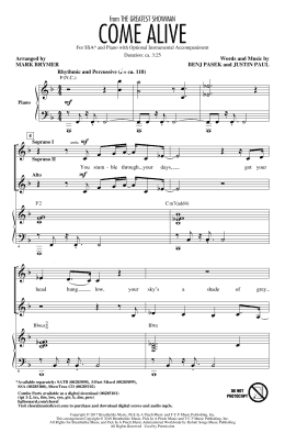 page one of Come Alive (from The Greatest Showman) (arr. Mark Brymer) (SSA Choir)