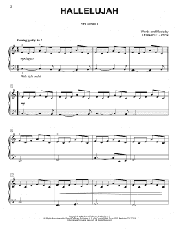 page one of Hallelujah (Piano Duet)