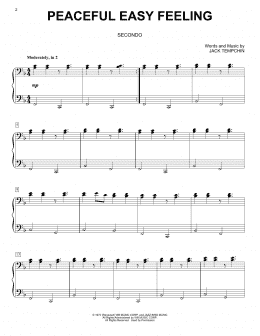 page one of Peaceful Easy Feeling (Piano Duet)