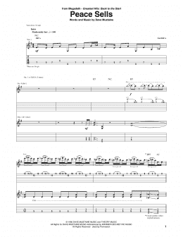 page one of Peace Sells (Guitar Tab)