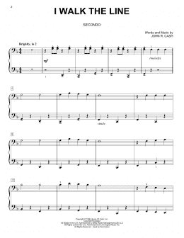 page one of I Walk The Line (Piano Duet)