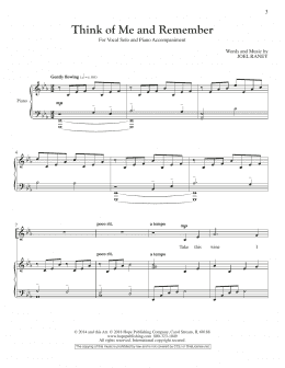 page one of Think Of Me And Remember (Piano, Vocal & Guitar Chords (Right-Hand Melody))