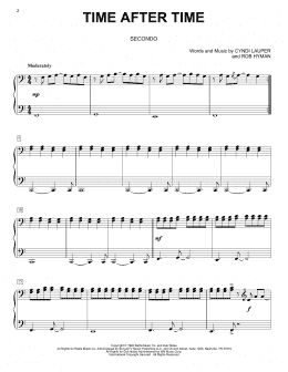 page one of Time After Time (Piano Duet)