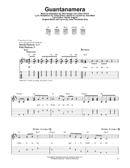 page one of Guantanamera (Easy Guitar Tab)