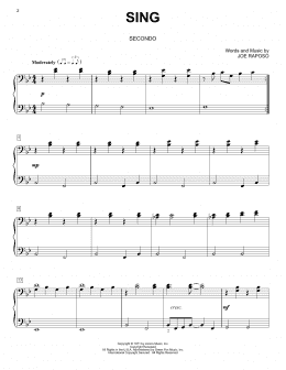 page one of Sing (Piano Duet)