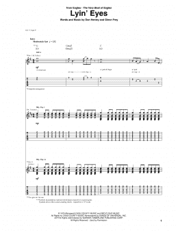 page one of Lyin' Eyes (Guitar Tab)
