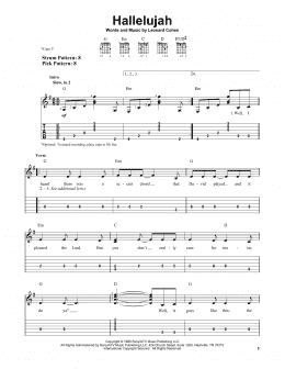 page one of Hallelujah (Easy Guitar Tab)