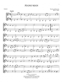page one of Piano Man (Violin Duet)