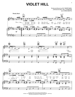 page one of Violet Hill (Piano, Vocal & Guitar Chords (Right-Hand Melody))