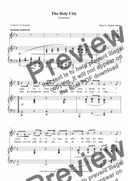 page one of The Holy City-Download Sheet Music (High Key,Piano Vocal Score)