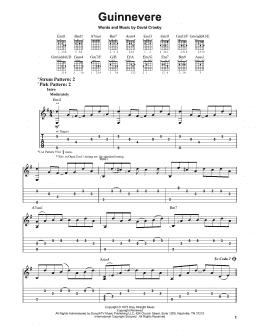 page one of Guinnevere (Easy Guitar Tab)