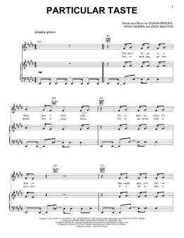 page one of Particular Taste (Piano, Vocal & Guitar Chords (Right-Hand Melody))
