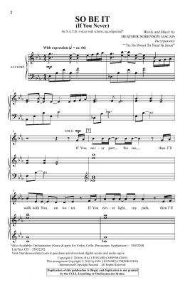 page one of So Be It (If You Never) (SATB Choir)