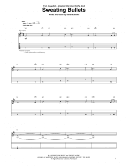 page one of Sweating Bullets (Guitar Tab)
