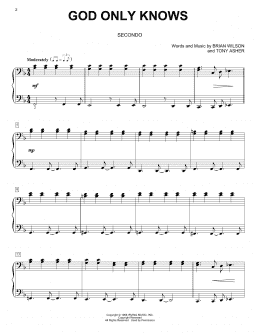 page one of God Only Knows (Piano Duet)