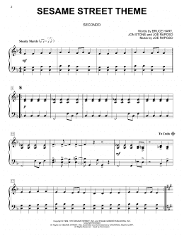 page one of Sesame Street Theme (Piano Duet)