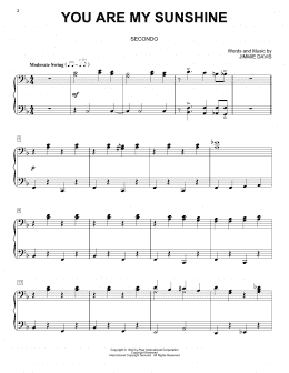 page one of You Are My Sunshine (Piano Duet)