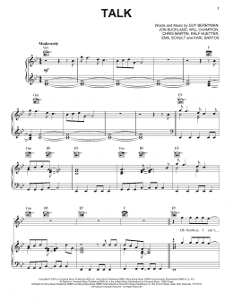page one of Talk (Piano, Vocal & Guitar Chords (Right-Hand Melody))