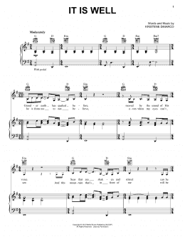 page one of It Is Well (Piano, Vocal & Guitar Chords (Right-Hand Melody))