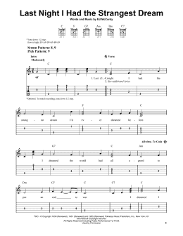 page one of Last Night I Had The Strangest Dream (Easy Guitar Tab)