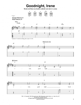 page one of Goodnight, Irene (Easy Guitar Tab)