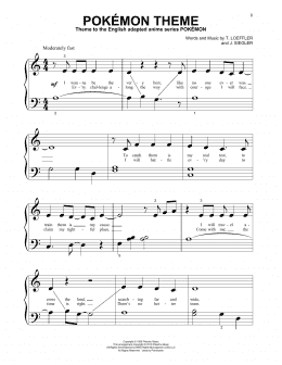 page one of Pokemon Theme (Beginning Piano Solo)
